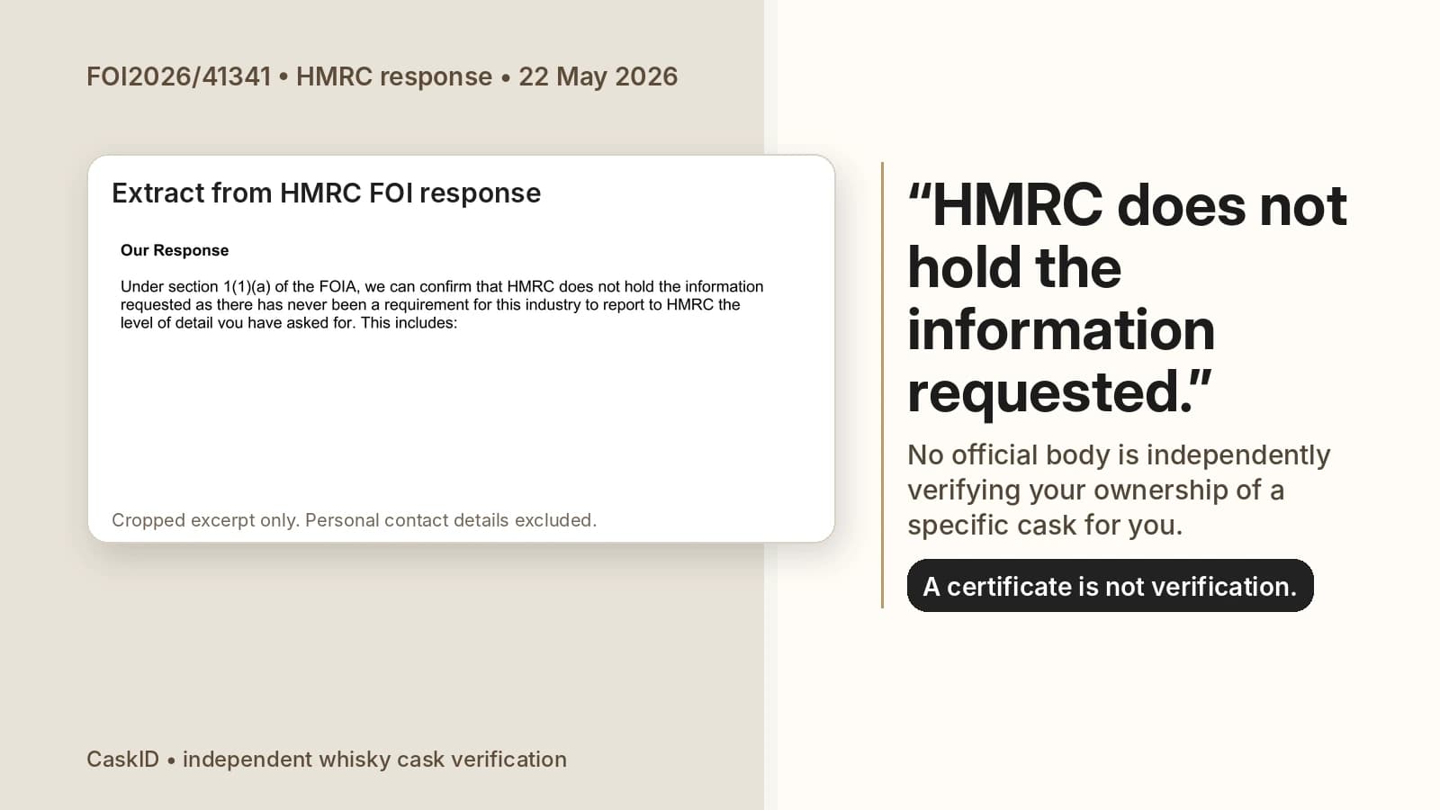 Who Tracks Your Whisky Cask? We Asked HMRC